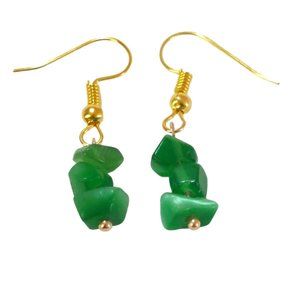 New gold-plated earrings with emeralds.Emerald City
